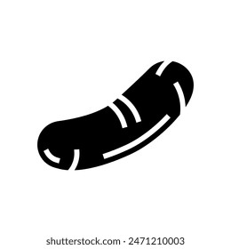 Bratwurst Würstchen Glyph Icon Vektorgrafik. Bratwurst Wurstbrät Zeichen. Isolierte Symboldarstellung