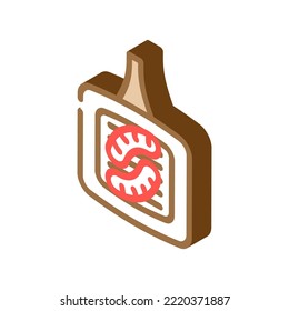 Bratwurst Sausage Meat Isometric Icon Vector. Bratwurst Sausage Meat Sign. Isolated Symbol Illustration