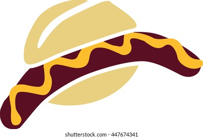 Bratwurst sausage with mustard