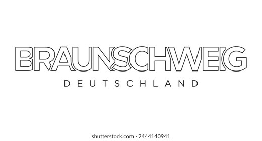 Braunschweig Deutschland, modern and creative vector illustration design featuring the city of Germany as a graphic symbol and text element