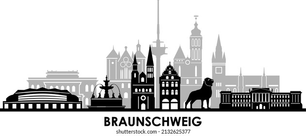 BRAUNSCHWEIG Niedersachsen Deutschland City Skyline Vector
