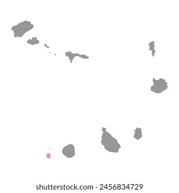 Brava island map, Cape Verde. Vector illustration.