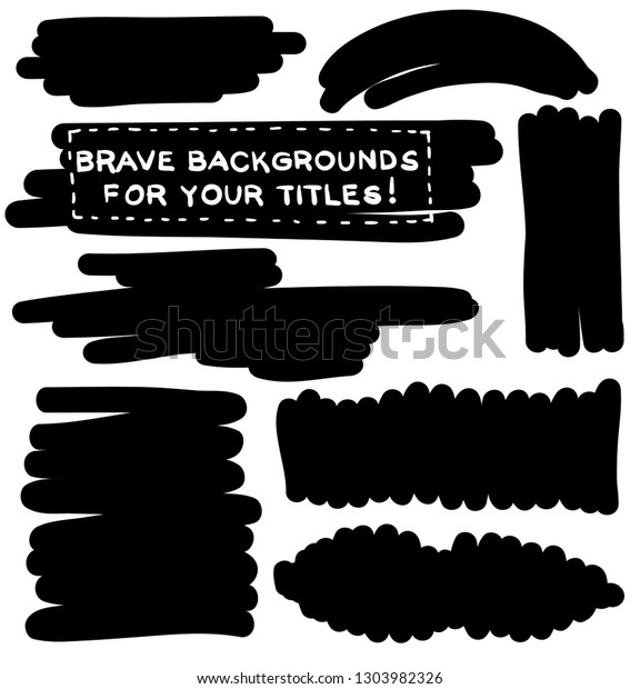 Brave backgrounds for your loud titles! Black\
frames for quotes. vector\
objects