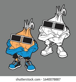 brave and cool onions, using blue shoes and jackets