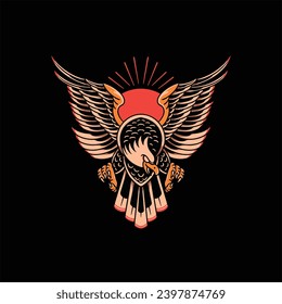 brave eagle tattoo vector design