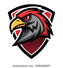 Brave Falcon Head Logo – Bold Sports Club Mascot Vector Illustration.