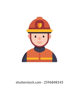 Brave firefighter icon designed for safety and rescue themes.