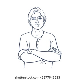 ilustración de la línea vectorial de lucha por la libertad valiente