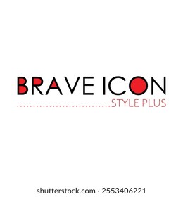brave icon text vector design typography vector
