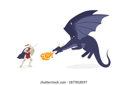 900 Medieval knight fights dragon Images, Stock Photos & Vectors ...