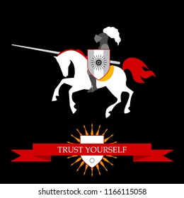 Brave knight pattern background. Bright cartoon knight card for design birthday card, party invitation, art workshop poster, book store sale advertising, bag print etc.