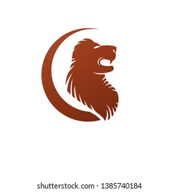 Brave Lion ancient emblem animal element. Heraldic vector design element. Retro style label, heraldry logo.