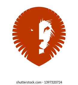 Brave Lion ancient emblem animal element. Heraldic vector design element. Retro style label, heraldry logo.