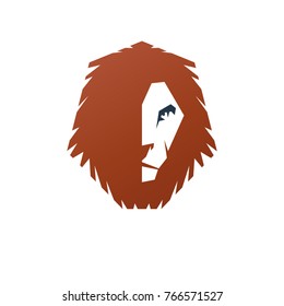 Brave Lion ancient emblem animal element. Heraldic vector design element. Retro style label, heraldry logo.