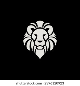 Brave lion head logo, authoritative king of the jungle logo