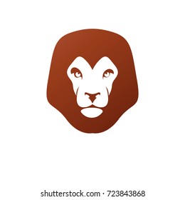Brave Lion King face emblem animal element. Heraldic Coat of Arms decorative logo isolated vector illustration.