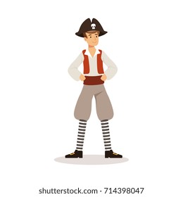 Brave pirate sailor character vector Illustration