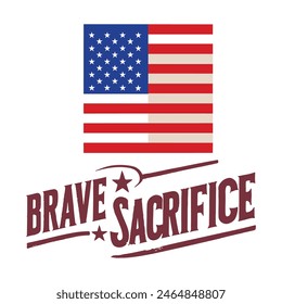 Brave Sacrifice, United State Memorial day design template-eps10