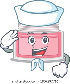 A brave sailor caricature design style of body srub ready to sail. Vector illustration