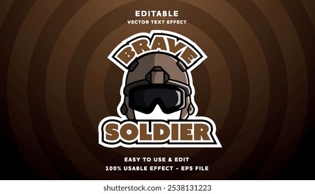brave soldier editable logo and text effect