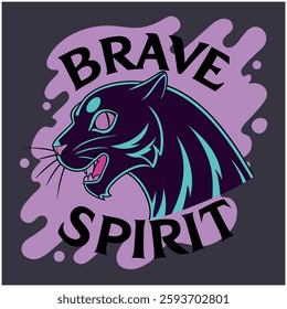 Brave Spirit Panther T-Shirt - Courageous Animal Graphic with Chain