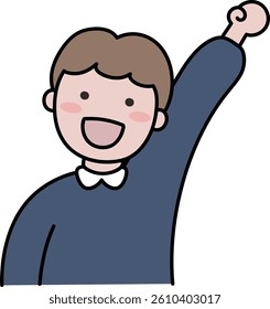 a brave student who raises his hand and gives a presentation