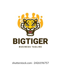 diseño del logotipo de la mascota tigre valiente