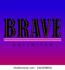 BRAVE UNLIMITED,Graphic design sport print t-shirts,vector