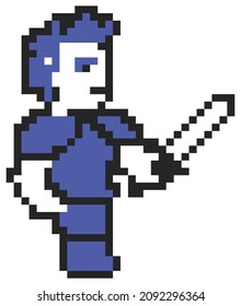 Diseño de vectores Pixel de Brave Warrior Kingdom