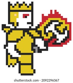 Diseño de vectores Pixel de Brave Warrior Kingdom