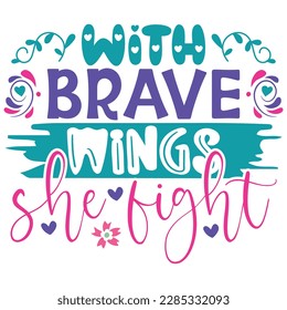 With Brave Wings She Fight - Boho Retro Style Happy Women's Day T-shirt And SVG Design. Mom Mother SVG Quotes T-shirt And SVG Design, Vector EPS Editable File, Can You Download This File.