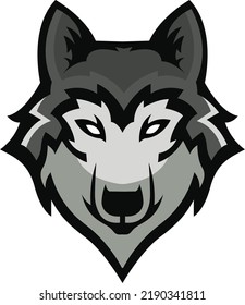 Brave wolf head mascot Logo design, Vector of wolf sport logo, wolf head illustration vector drawing, Vector Template Illustration Design. Mascot Brave wolf Logo design any kind of graphic work
