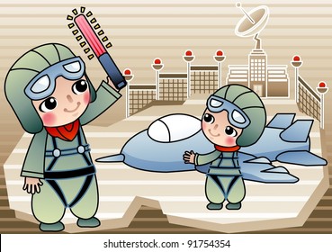 The Brave Young Serviceperson with a smile at air force base in Jeju Island, South Korea