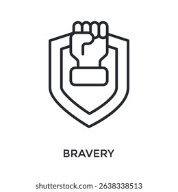 Bravery Icon Outline Style. Vector Illustration For Graphic Design
