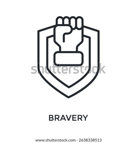 Bravery Icon Outline Style. Vector Illustration For Graphic Design