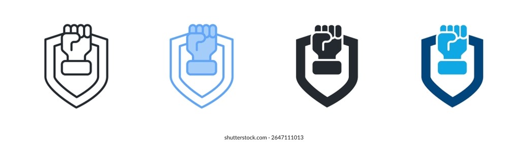 Bravery Icon Set Multiple Style. Designed In Outline, Blue, Glyph, Dual Tone