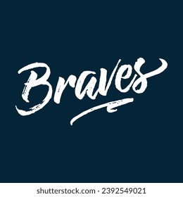 Braves typography jersey design. Editable baseball jersey design vector. 