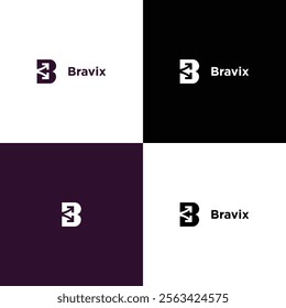 Bravix Abstract B-Inspired Logo with Dynamic and Minimalist Design

