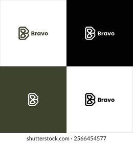 "Bravo - A Bold and Modern Logo Design Featuring a Geometric 'B' Lettermark, Perfect for Creative Branding, Corporate Identities, and Professional Business Ventures"

