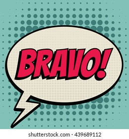 Bravo comic book bubble text retro style