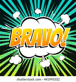 Bravo comic book bubble text retro style