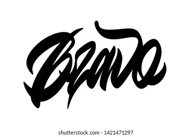 Bravo Handwritten Vector Lettering Design Vector Stock Vector (Royalty ...