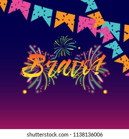 bravo has mean congrats, beautiful greeting card background or banner with  theme. vector