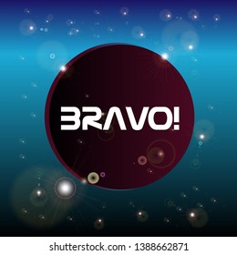 bravo has mean congrats, beautiful greeting card background or banner with space and star party theme