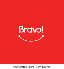 bravo has mean congrats, beautiful smile greeting card background or banner