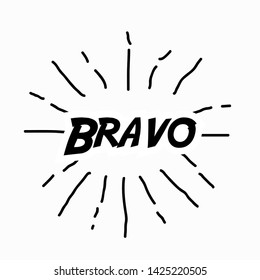 bravo has mean congrats, beautiful background with sunburst theme