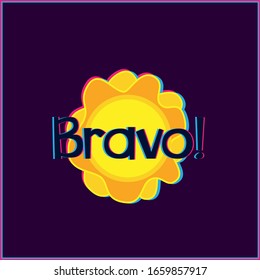 bravo has mean congrats, beautiful greeting card background or template banner with summer theme. vector design illustration