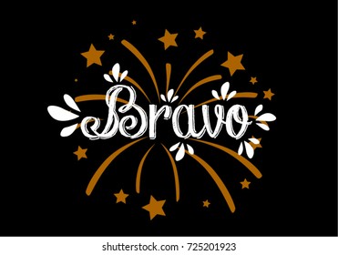 Bravo has mean "congrats", Beautiful greeting card poster