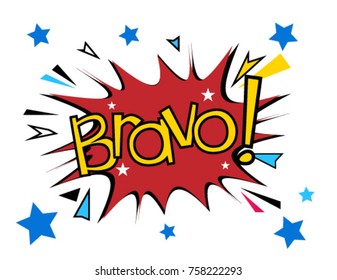 Bravo has mean congrats, Beautiful greeting card poster with comic style text