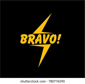 Bravo has mean congrats, Beautiful greeting card poster with comic style